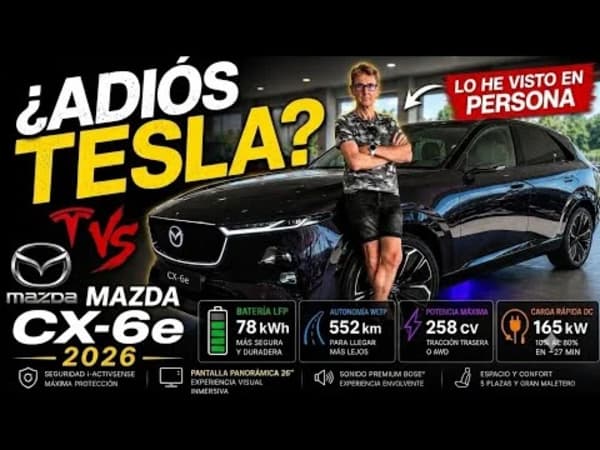 Mazda CX-6e 2026, el SUV eléctrico con batería LFP de 78 kWh y carga rápida