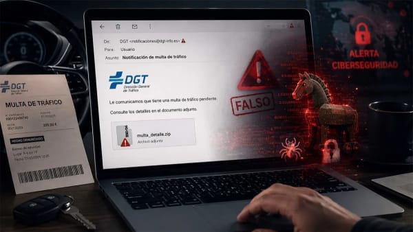 DGT, alerta por correos fraudulentos con malware que suplantan multas