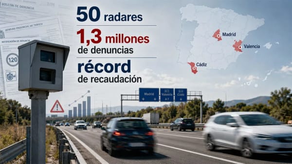 Radares DGT, 50 dispositivos acumulan 1,3 millones de multas en 2025