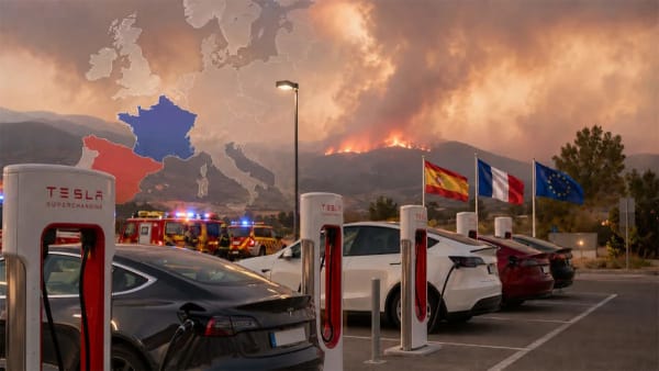 Tesla, Supercarga gratis en España y Francia por incendios forestales