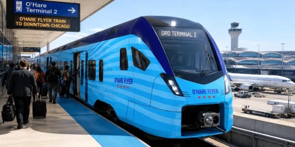 O’Hare Flyer, el tren eléctrico exprés de Chicago al aeropuerto