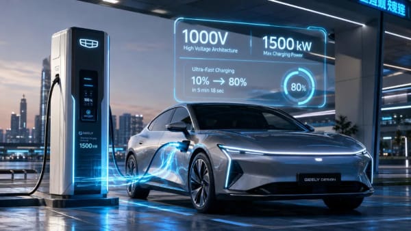 Geely prepara coches eléctricos de 1.000 V para cargar en menos de 5 minutos