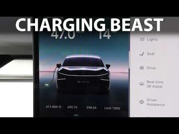 Xpeng P7+ LR, prueba de carga en un Supercargador Tesla de 500 kW