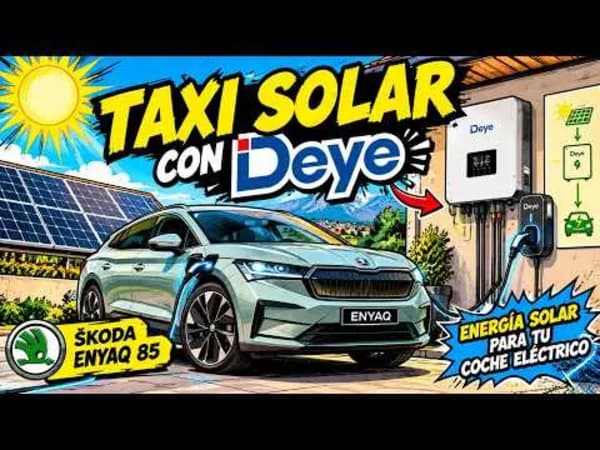 Skoda y Deye, taxi con material solar para transporte