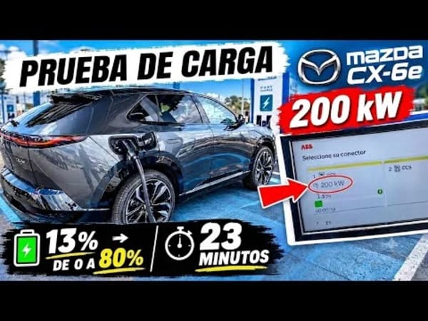 Mazda CX-6e, a prueba su potencia de carga rápida de hasta 203 kW