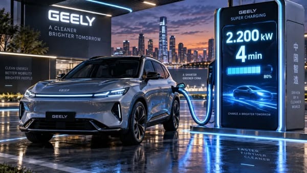 Geely promete carga rápida de 2.200 kW y cuatro minutos para sus coches