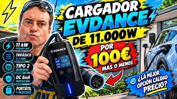 Cargador EVDance 11 kW, precio de unos 100€ para recarga en casa