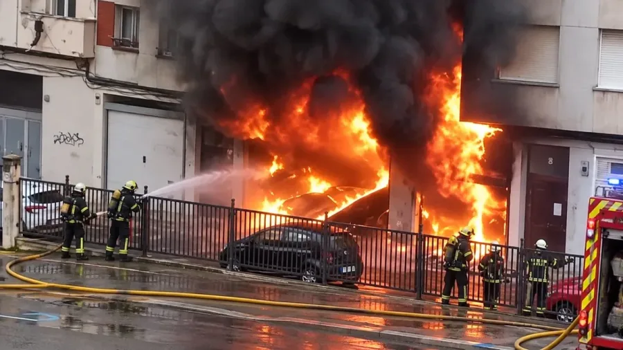 Investigan el incendio de dos coches eléctricos en un garaje de Santander