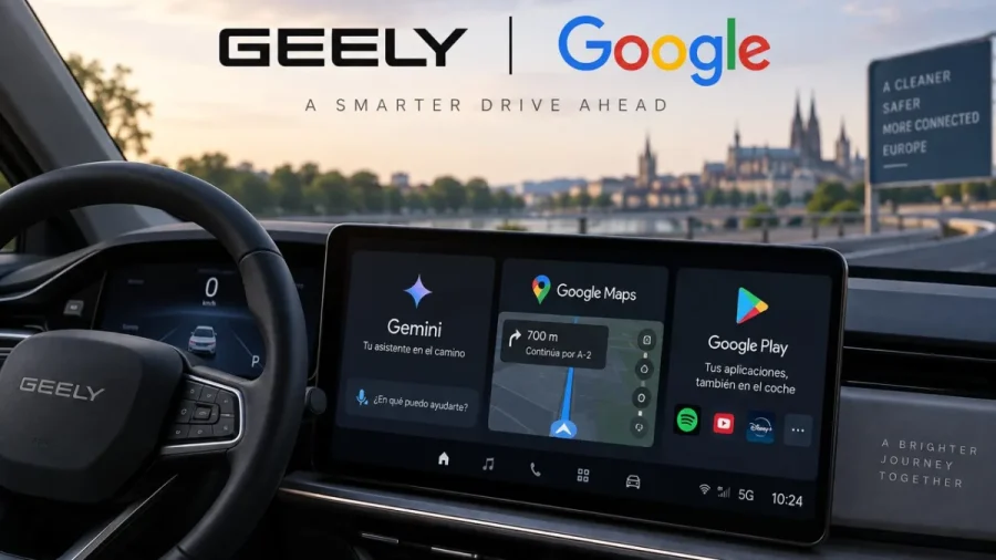 Geely se alía con Google: Gemini, Maps y Play Store llegarán a sus coches en 2027