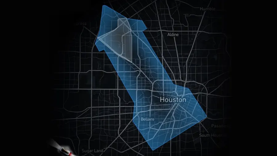 El mapa con forma de cohete del Robotaxi de Tesla en Houston es en parte falso