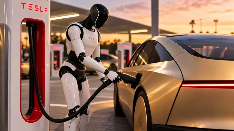 Tesla encuentra un nuevo trabajo para Optimus: cargar sus Robotaxis sin ayuda humana