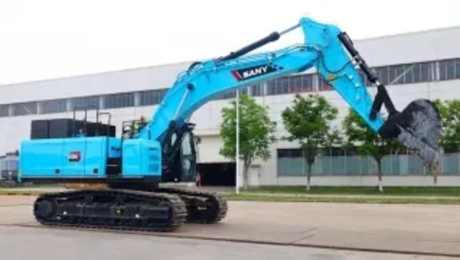 Esta excavadora eléctrica china de 40 toneladas puede intercambiar su batería de 550 kWh en tiempo récord