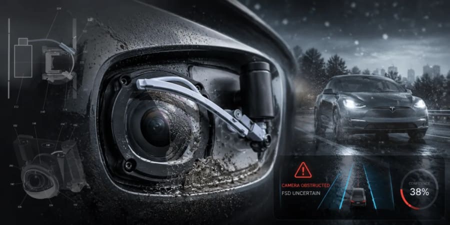 Tesla patenta un limpiaparabrisas para cámaras de conducción autónoma, generando más dudas para los propietarios de FSD