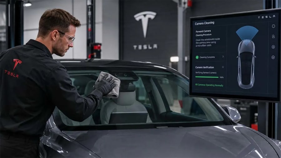 Tesla estrena una nueva función para limpiar las cámaras del Autopilot y FSD