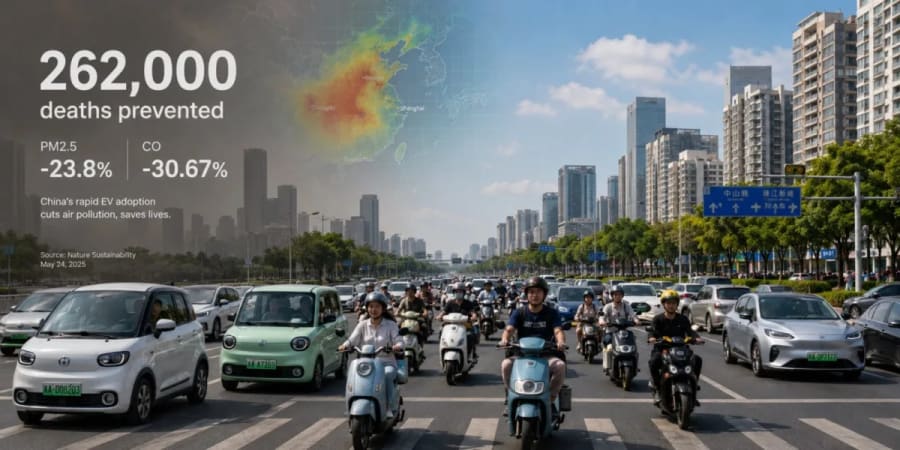 El cambio de China a los vehículos eléctricos redujo la contaminación lo suficiente como para prevenir 262.000 muertes
