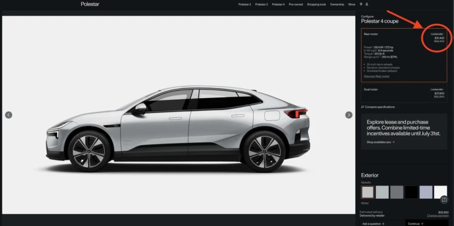 Los vehículos eléctricos Polestar, una ganga con $25.000 de descuento ahora que están prohibidos en EE. UU.