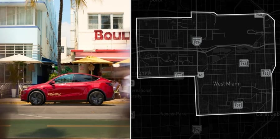 Tesla mapea una pequeña zona de Robotaxi en Miami mientras aún no puede escalar en Texas