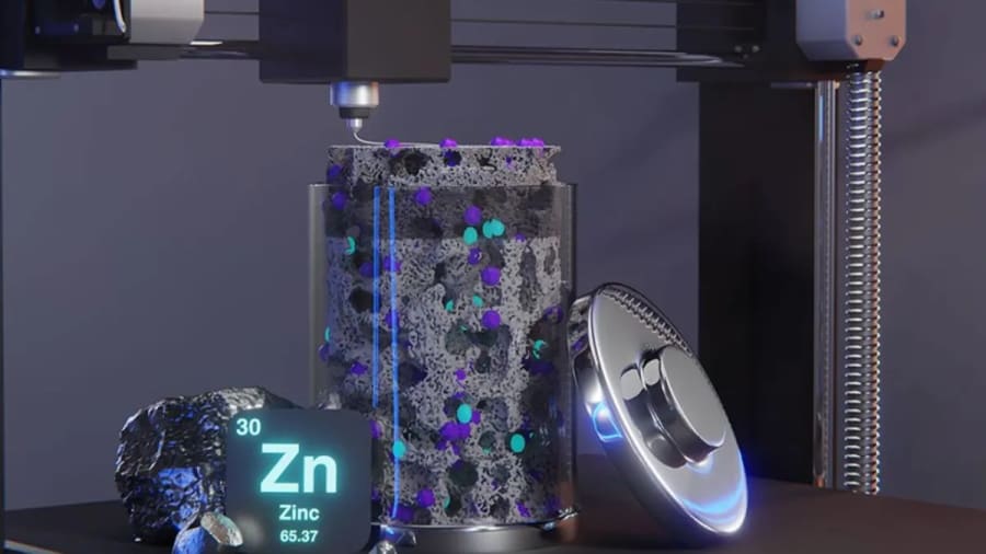Adiós al litio: la batería híbrida de zinc impresa en 3D que dispara su capacidad por siete