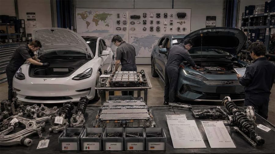 Unos mecánicos de desguace comparan un Tesla con un BYD: no hay un ganador claro