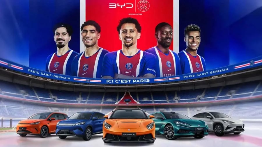 El PSG tendrá coches eléctricos de BYD y DENZA en su nueva alianza global