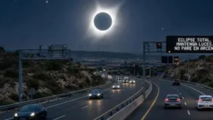 La "operación eclipse" de la DGT ya está en marcha: controles, helicópteros y recordatorios en los paneles de las carreteras