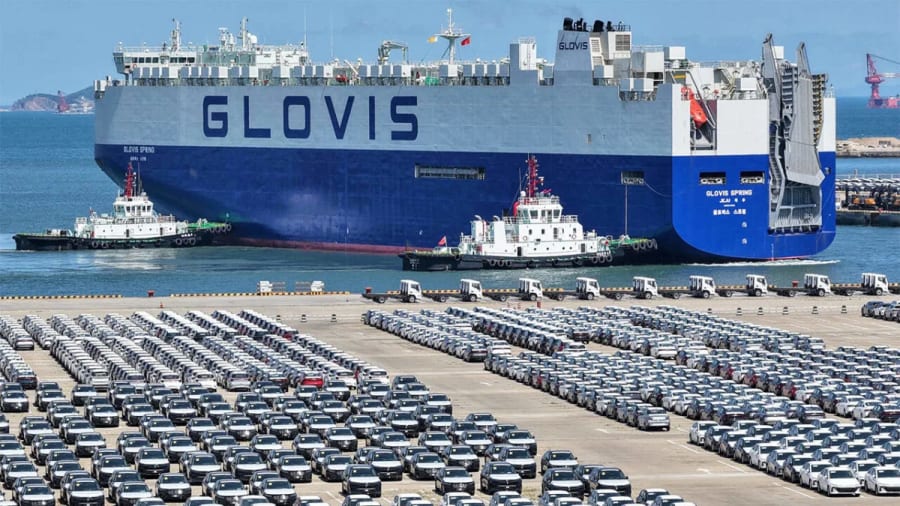 Zarpa de China el barco con más coches eléctricos de la historia: lleva 7.738 Tesla abordo