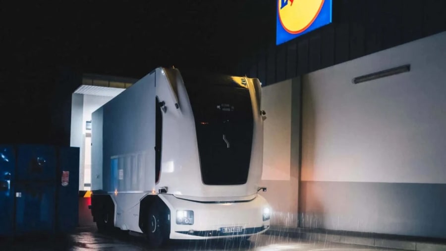 Lidl ya usa en Alemania un camión eléctrico autónomo sin cabina para transportar mercancías