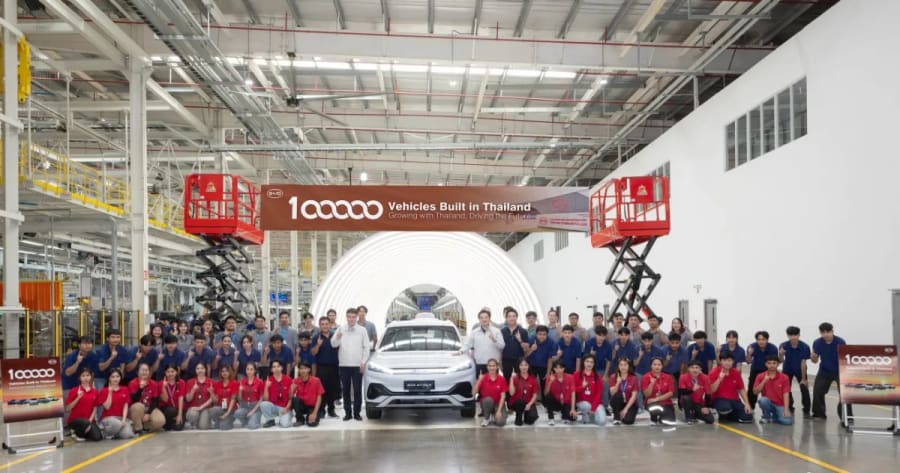 La planta de BYD en Tailandia supera los 100.000 vehículos poco más de dos años después de su apertura