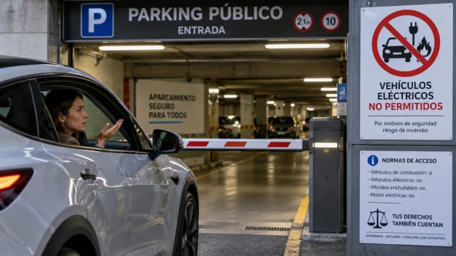 ¿Pueden prohibirte acceder a un parking con un coche eléctrico? La OCU lo aclara