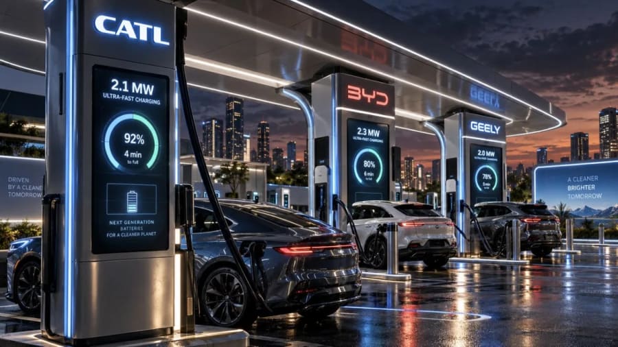 CATL, BYD y Geely desatan la guerra de la carga: coches eléctricos que recuperan casi toda su batería en menos de 10 minutos