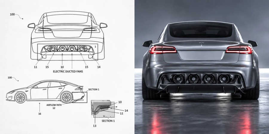Tesla patenta un coche eléctrico con ventiladores antes de la presentación del Roadster