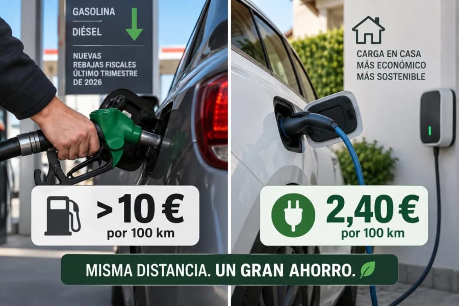 Ni con 20 céntimos de rebaja en la gasolina: cargar un coche eléctrico cuesta hasta cinco veces menos