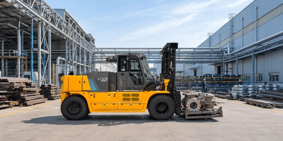 Destacado de maquinaria: Carretilla elevadora 100% eléctrica Hyundai 160B-X de 16 toneladas