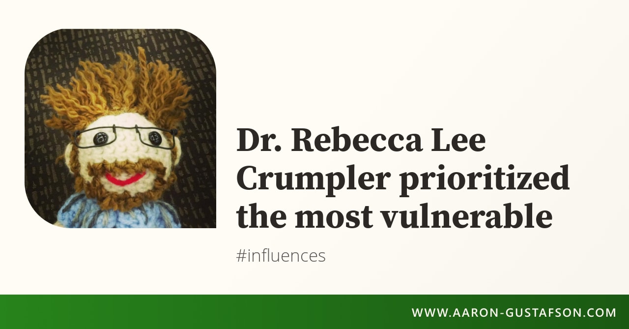 Dr. Rebecca Lee Crumpler prioritized the most vulnerable :: Aaron Gustafson