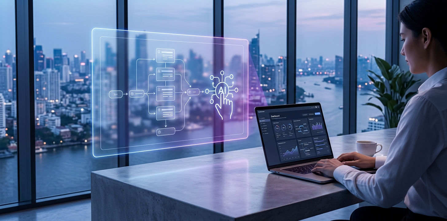 AI productivity and automated workflow illustration