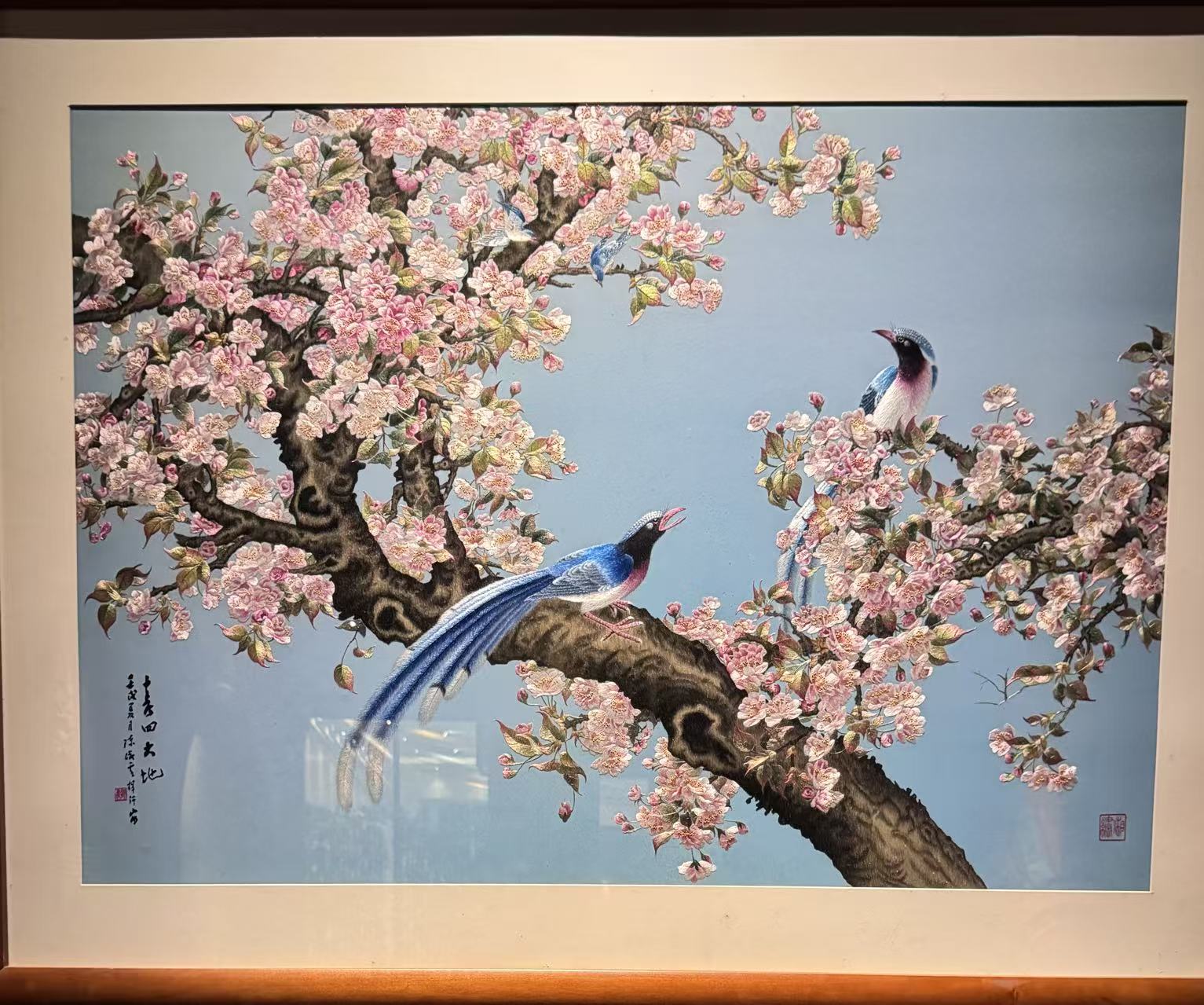 喜鹊登梅湘绣作品