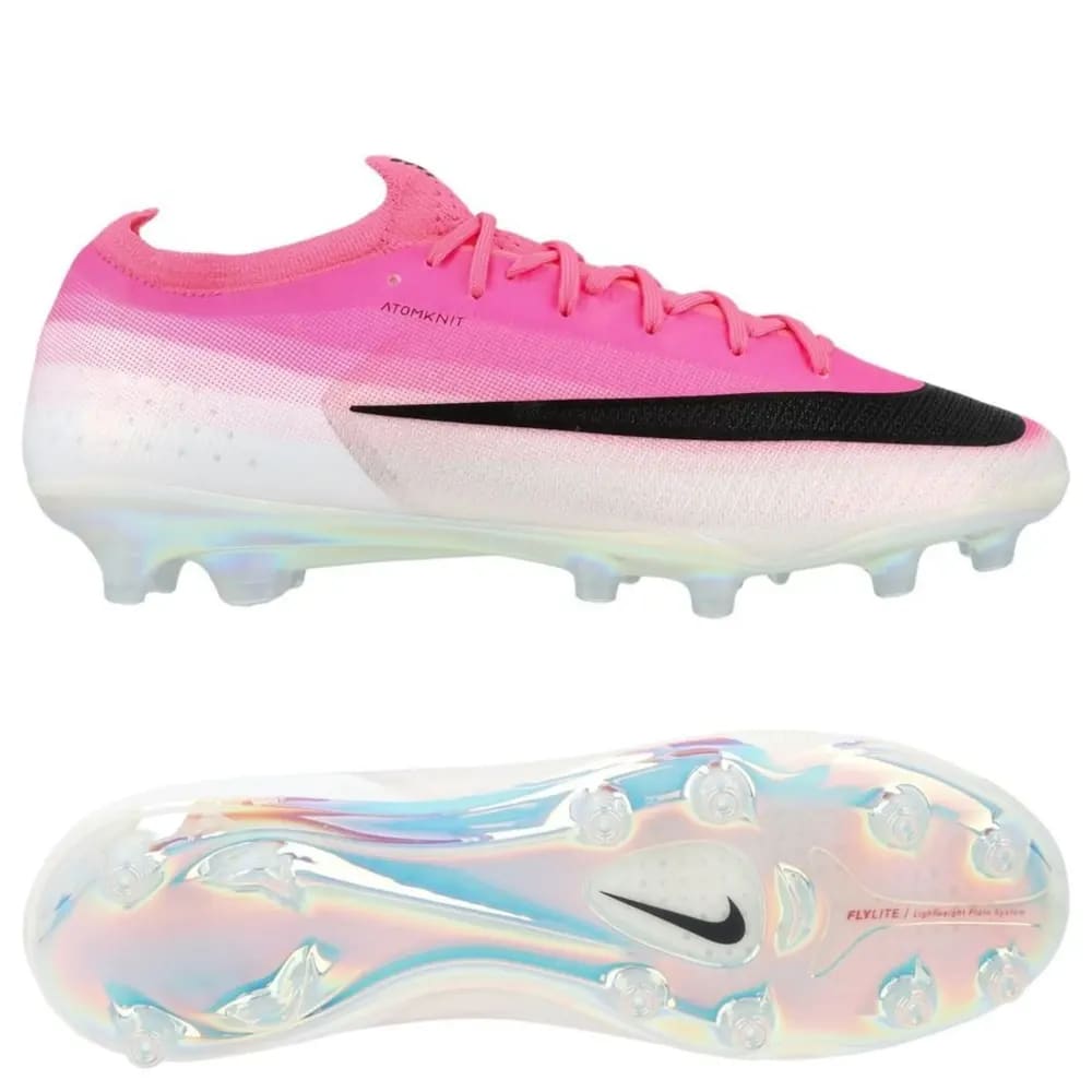 Pink and White Nike Mercurial football boot