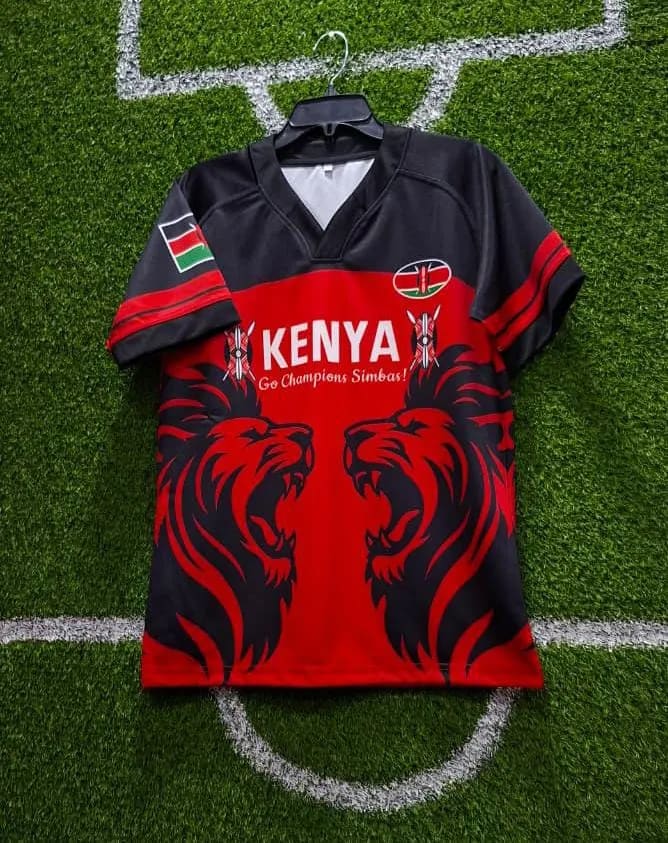 Kenya "Go Champions Simbas" rugby fan jersey