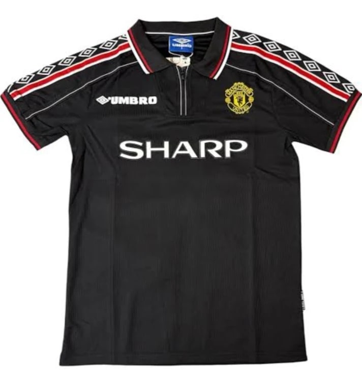 Black Retro Manchester United 1998/99 Away Jersey