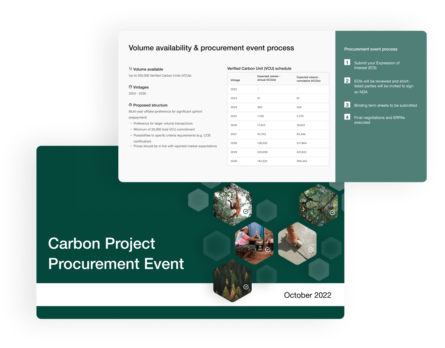 Image showing part of the Abatable carbon credit distribution and sales platform and procurement events