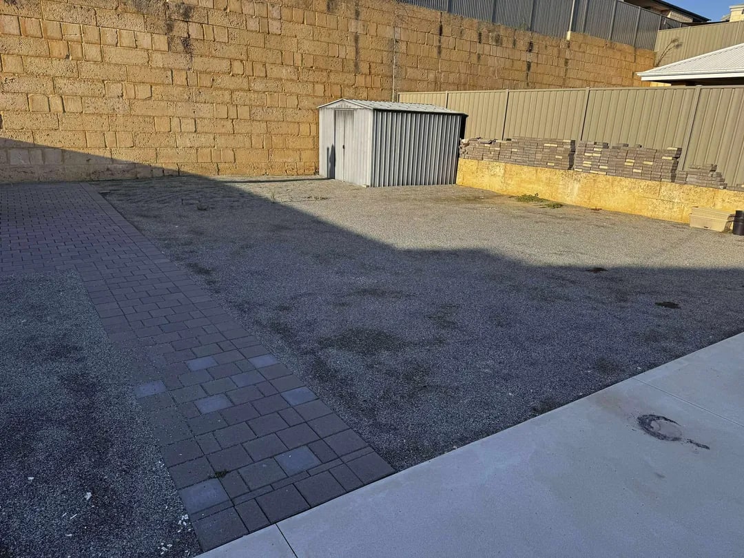 Backyard before landscaping in Perth