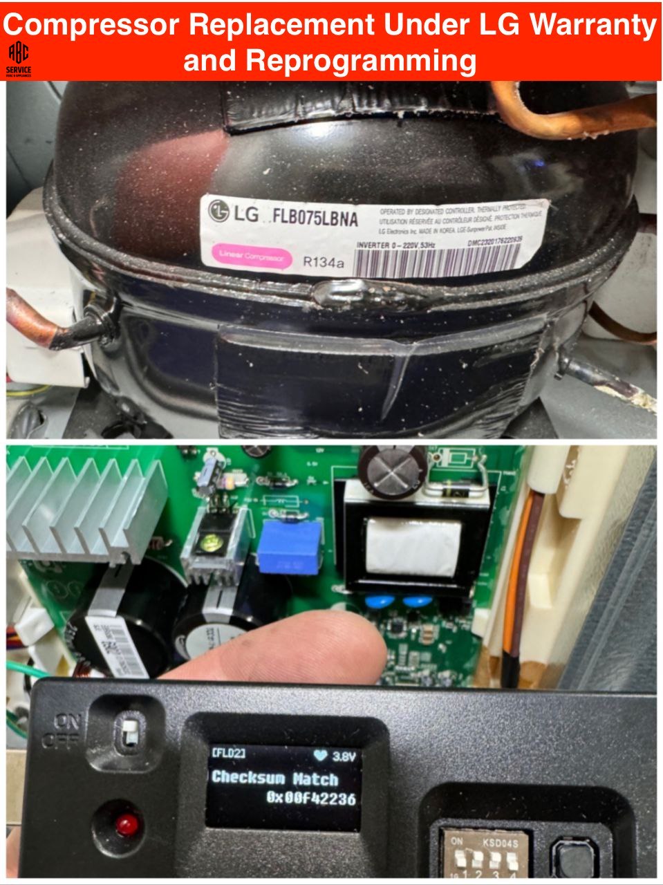 Compressor Replacement Under LG Warranty and Reprogramming in Los Gatos