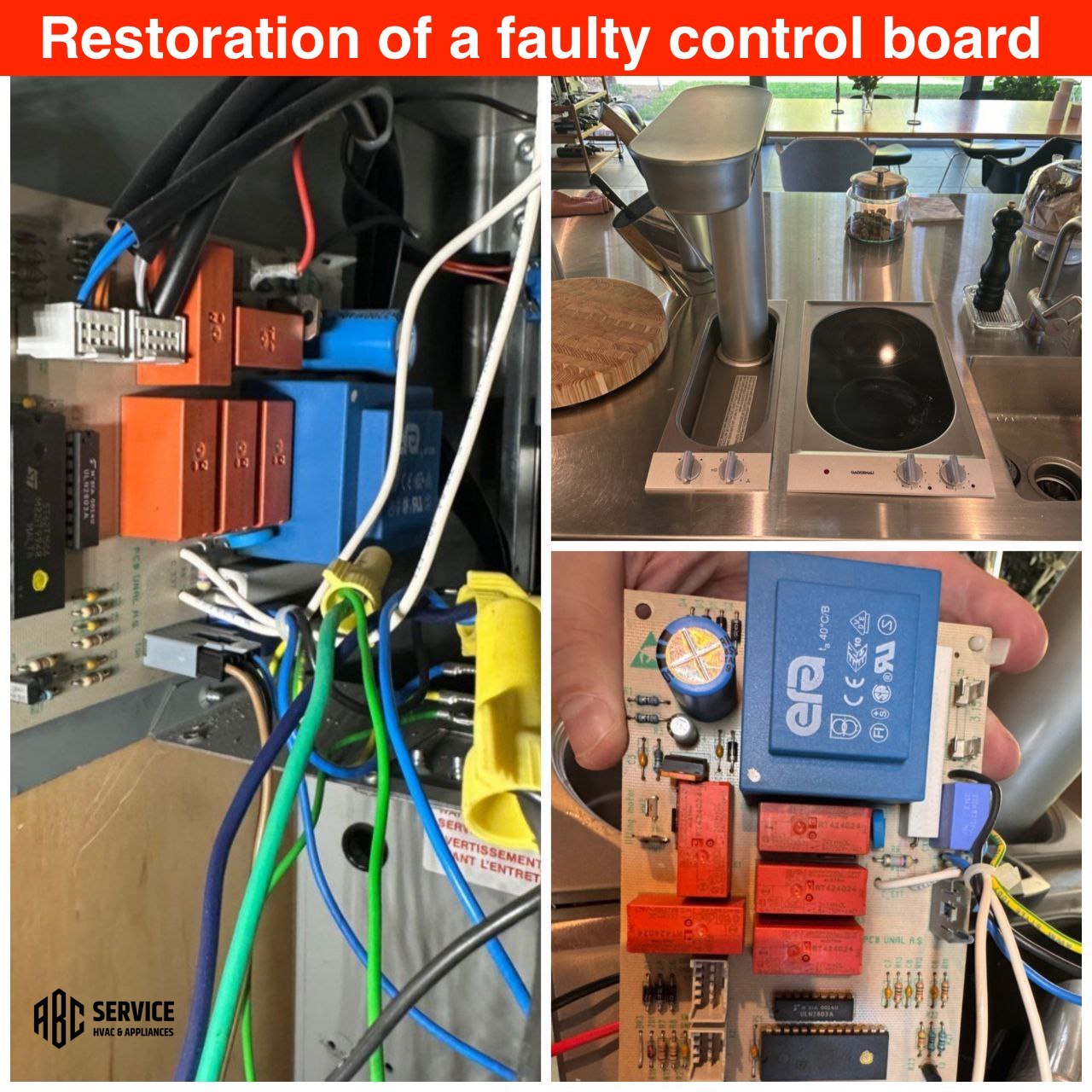 Restoration of a faulty range hood control board in Palo Alto