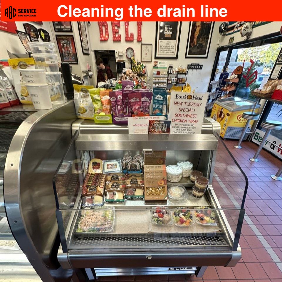 Drain line cleaning for a commercial refrigerator in Los Gatos