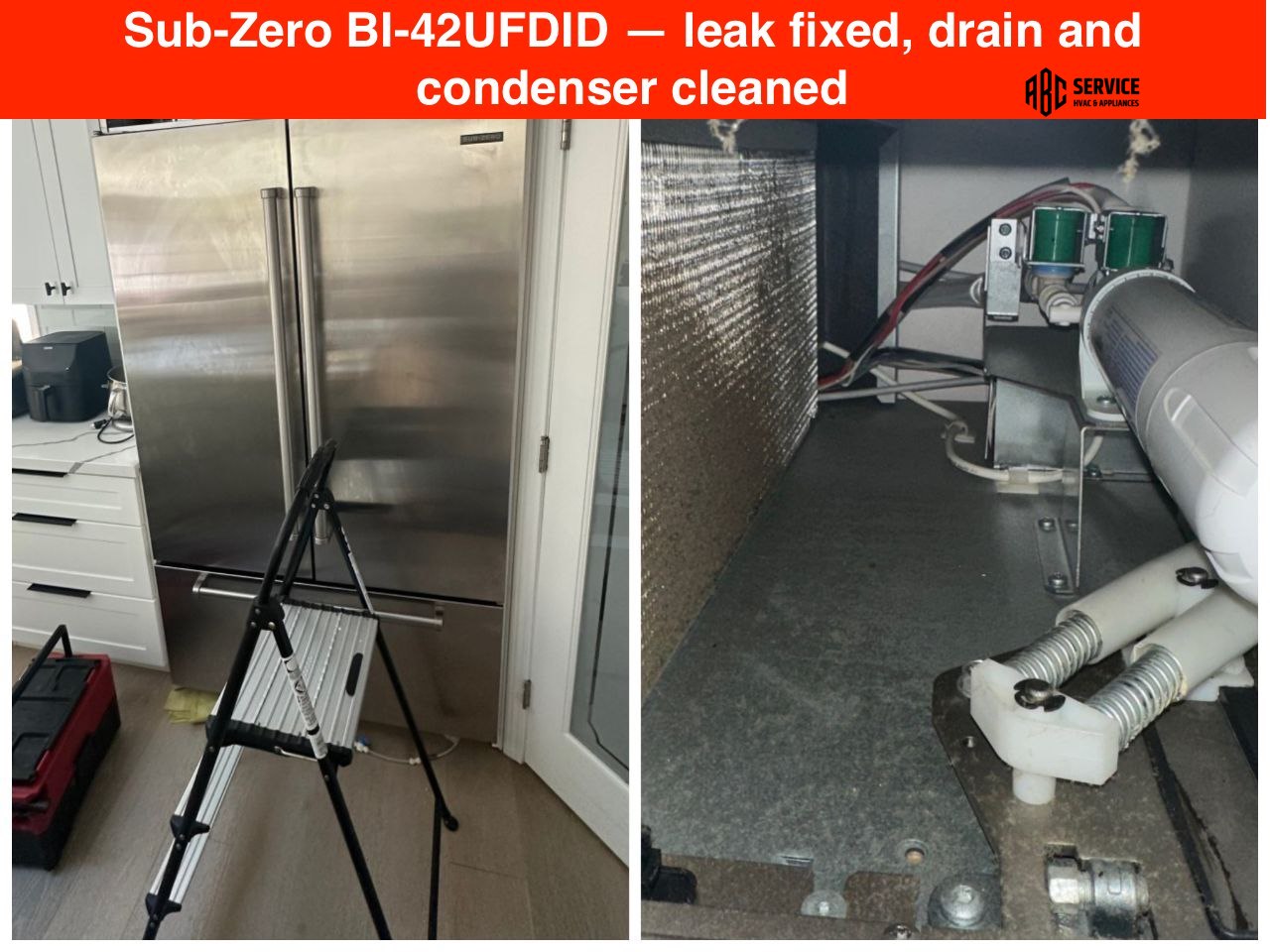 Sub-Zero BI-42UFDID SPH Repair in Saratoga — Water Leak Caused by Clogged Drain