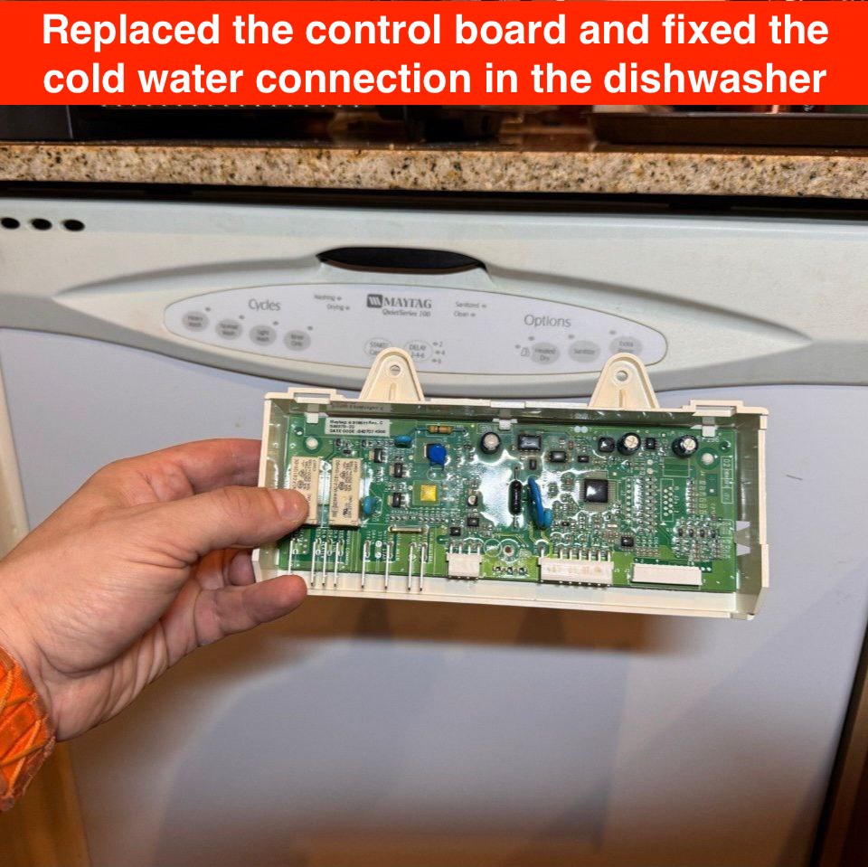 Expert Maytag dishwasher repair in Redwood City, CA – control board and water connection fix