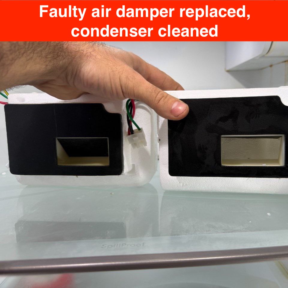 Kenmore refrigerator repair in Sunnyvale – air damper replaced and maintenance performed