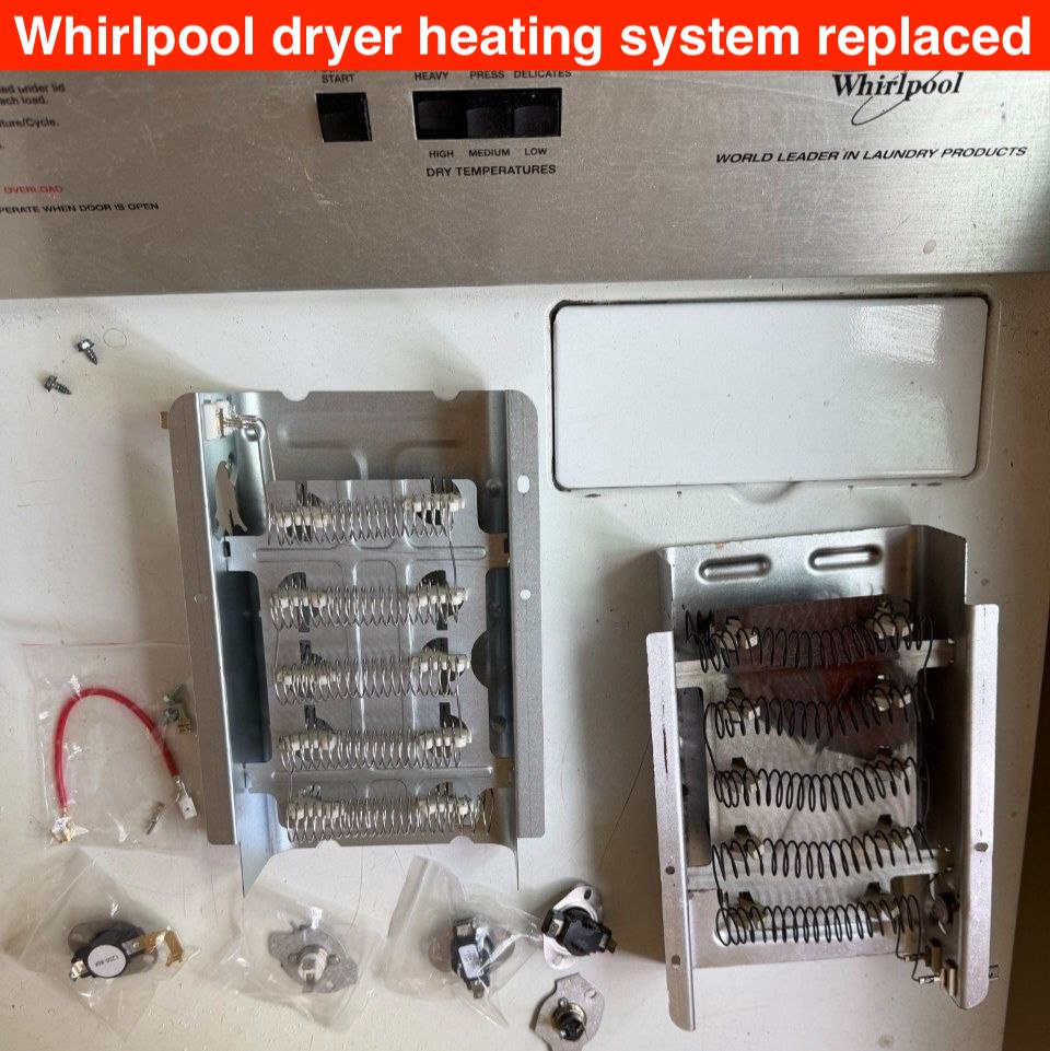 Whirlpool dryer heating system repair in San Jose , CA