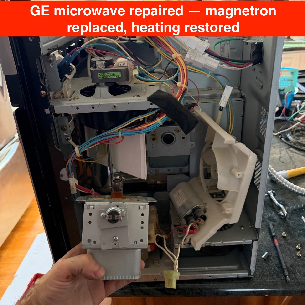 GE built-in microwave repair — complex issue resolved, San Jose, CA