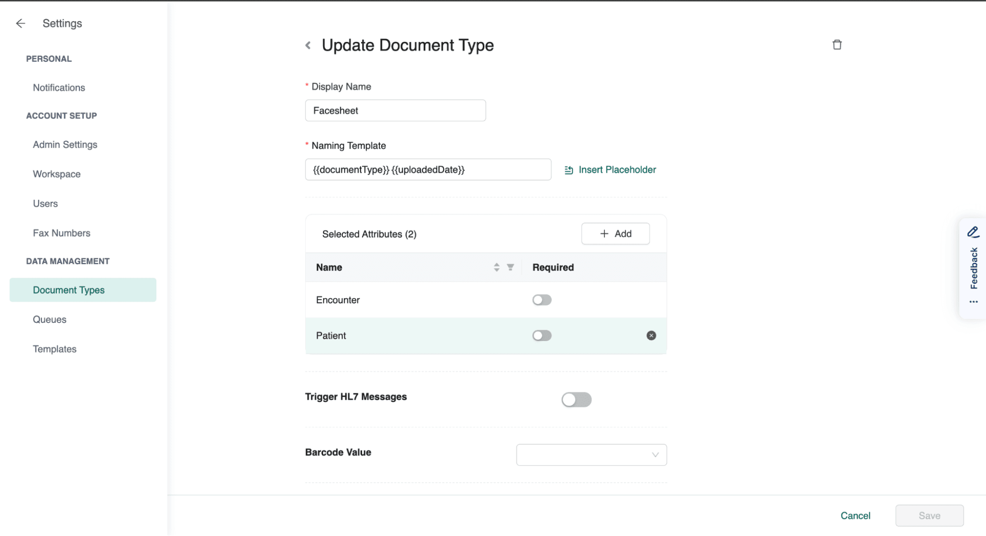 Updating Document Type in Dexit Healthcare Document Management System